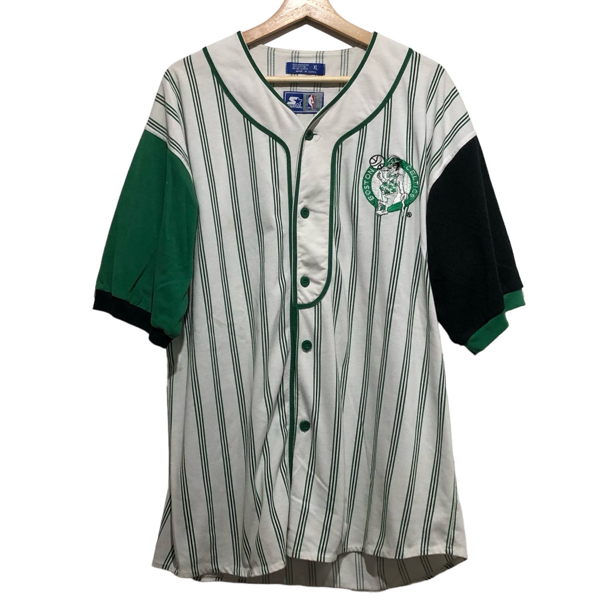 Vintage Nike Green / Black / White Boston Celtics Baseball Jersey (Size M)  NWT — Roots