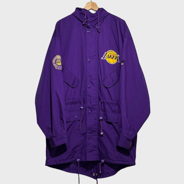 Vintage Los Angeles Lakers Fishtail Parka Jacket XL