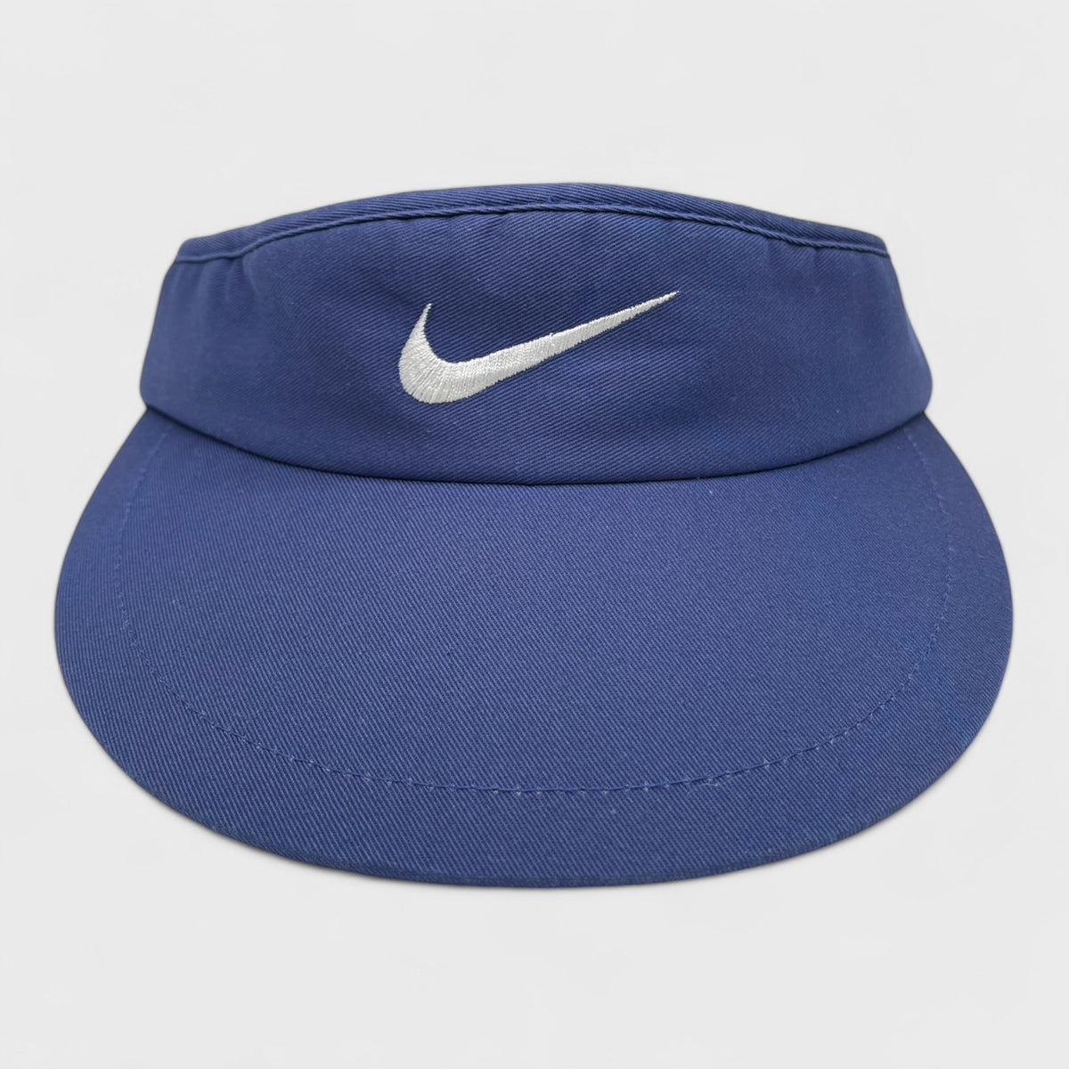 Vintage Nike creamish white blue visor hat cap Vintage 90s Nike Soccer Hat Great hat for the... | Depop main image 4