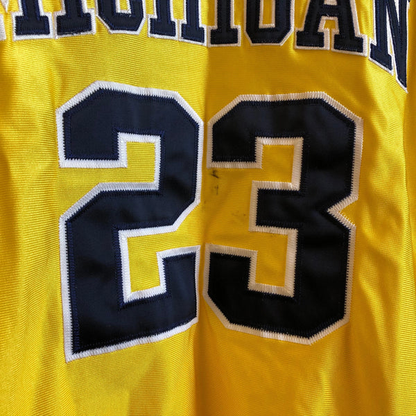 Vintage Nike Michigan Wolverines Pro Cut Yellow NCAA Basketball Jersey Large - Laundry PDX