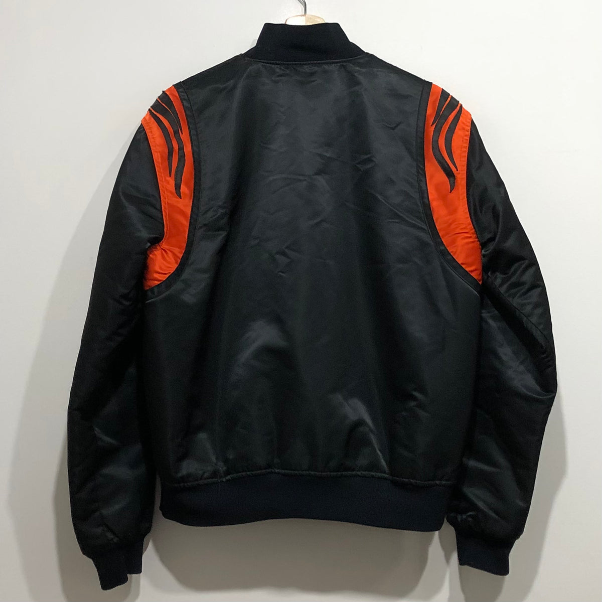 1980s Cincinnati Bengals Bomber Black Satin Jacket