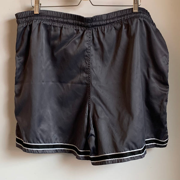 Vintage Gray Nylon Satin Shorts L