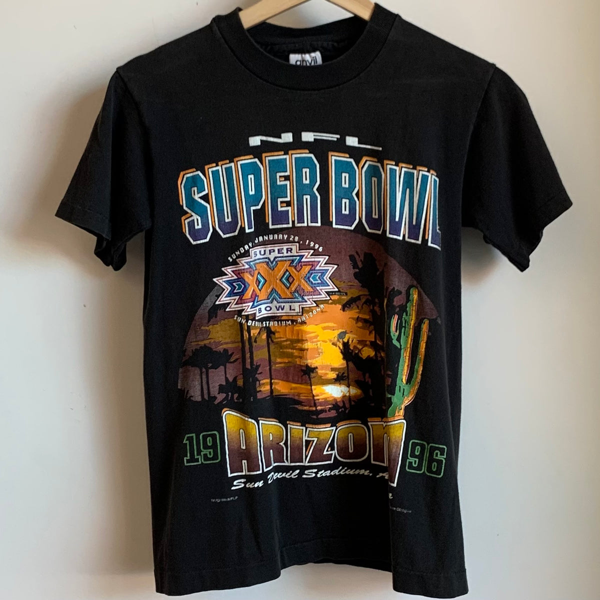 Vintage 1996 NFL Super Bowl 30 XXX Shirt Youth L Arizona Sun Devil Stadium  90s