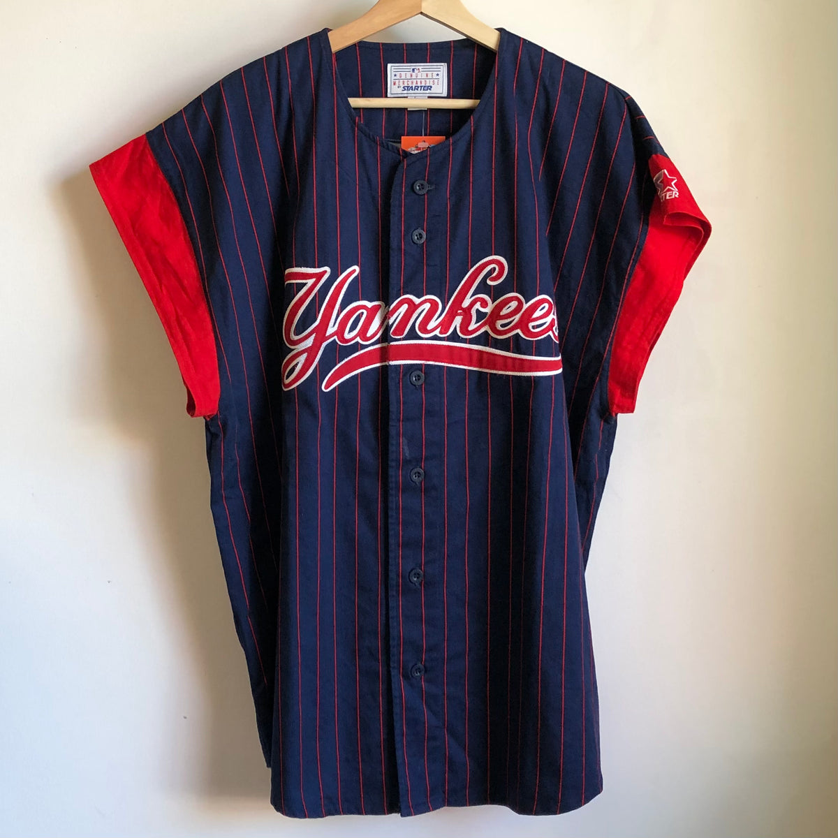 Vintage 90's New York Yankees Jersey V Neck T Shirt Size S 