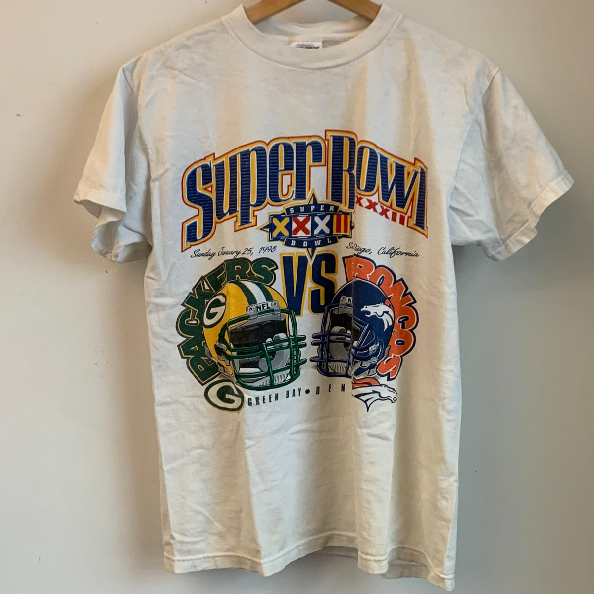 Vintage New York Giants Super Bowl XXV Champions T-Shirt Salem Blue- Size L