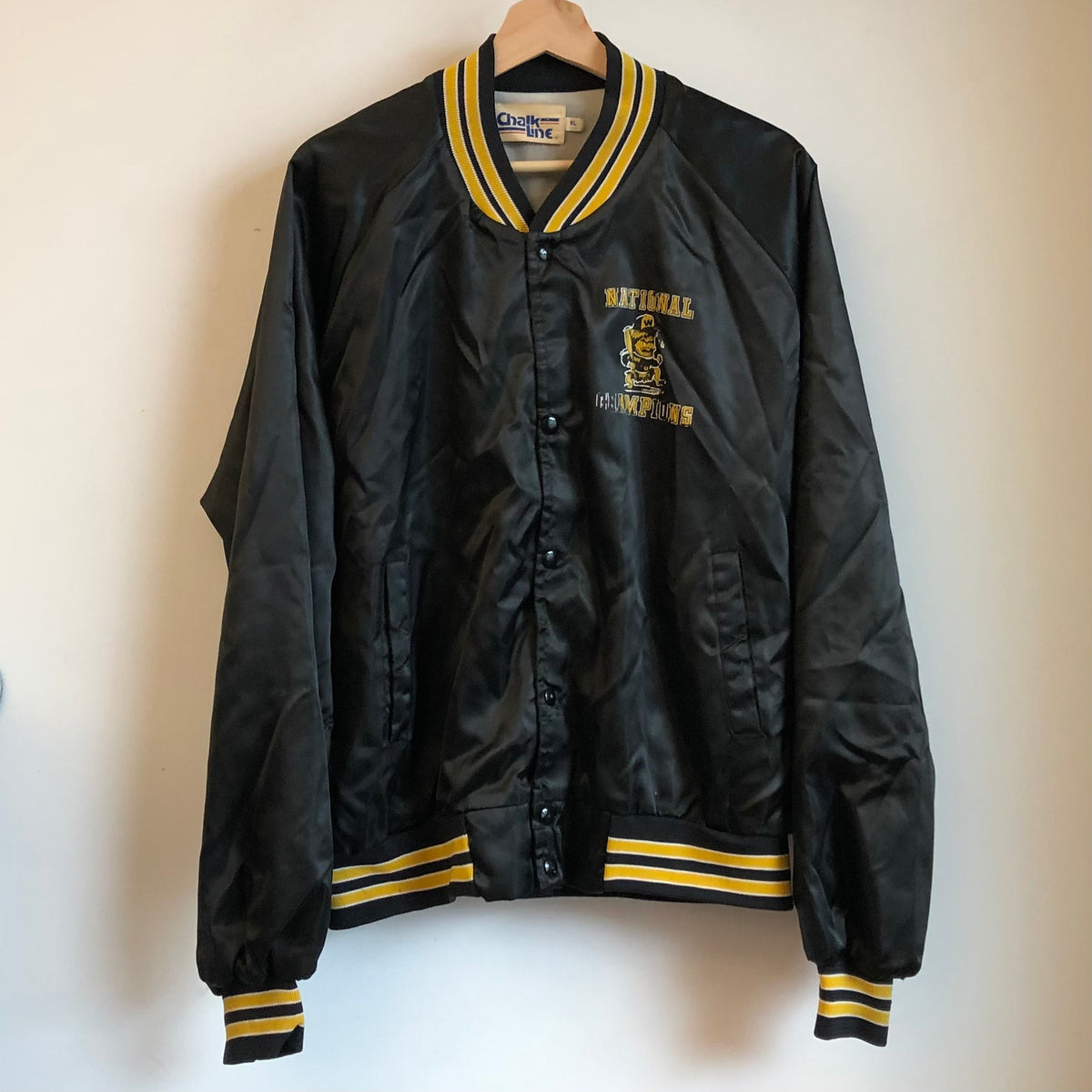 1980s Cincinnati Bengals Bomber Black Satin Jacket