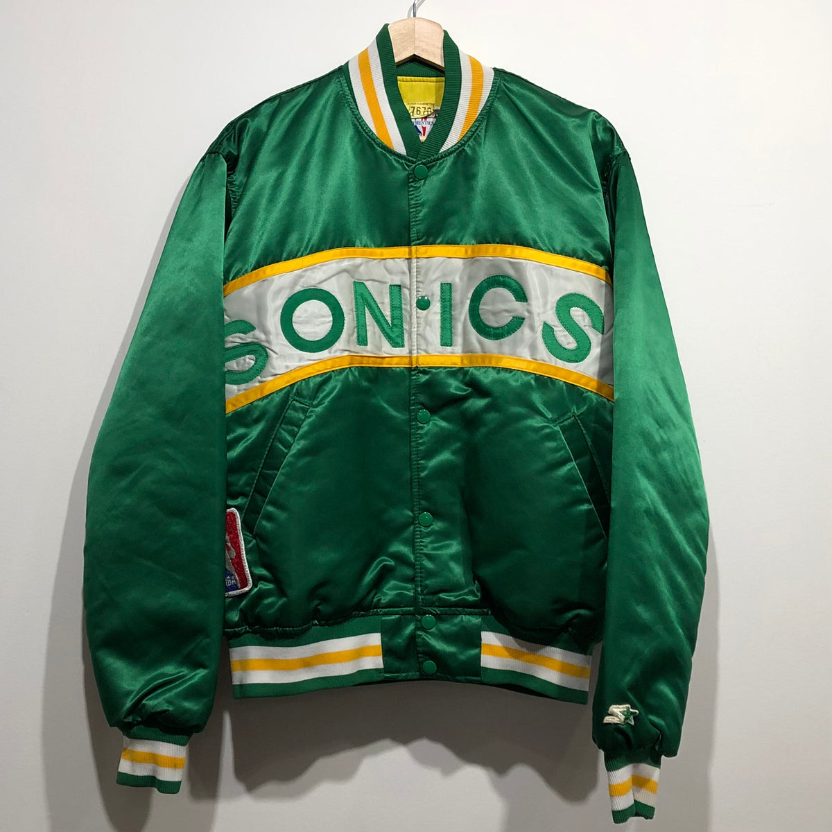 Seattle Supersonics Starter Puffer Satin Jacket, Made in USA, Size L