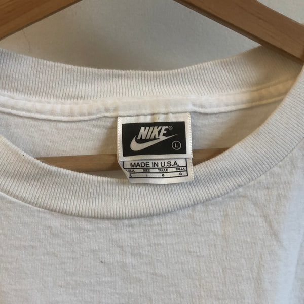 Vintage White Big Logo Shirt L