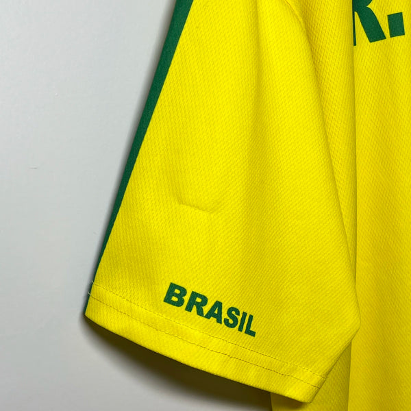 Vintage Roberto Carlos Brazil Home Soccer Jersey M/L