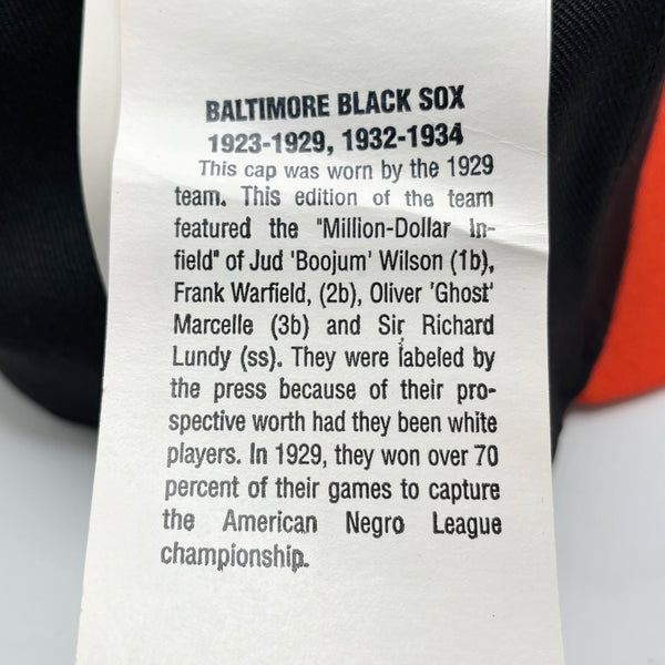 Vintage 1990s Baltimore Black Sox Negro Leagues Fitted Hat 7