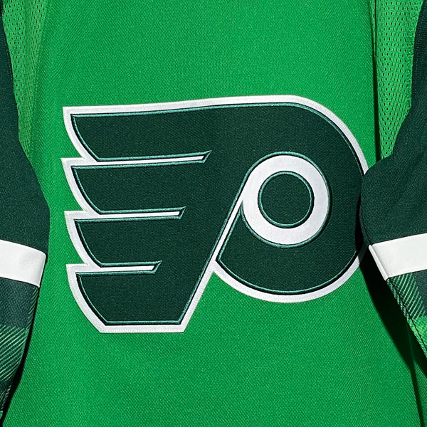 Phil Myers Philadelphia Flyers 2023 St. Patrick’s Day Hockey Jersey L