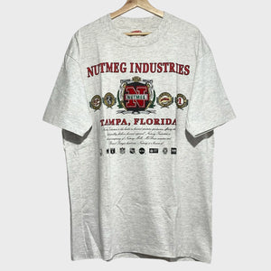 Vintage 1990s Nutmeg Industries Logo Tee Shirt XL