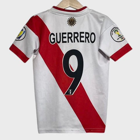 Paolo Guerrero Peru 2014 World Cup Home Soccer Jersey Youth XS