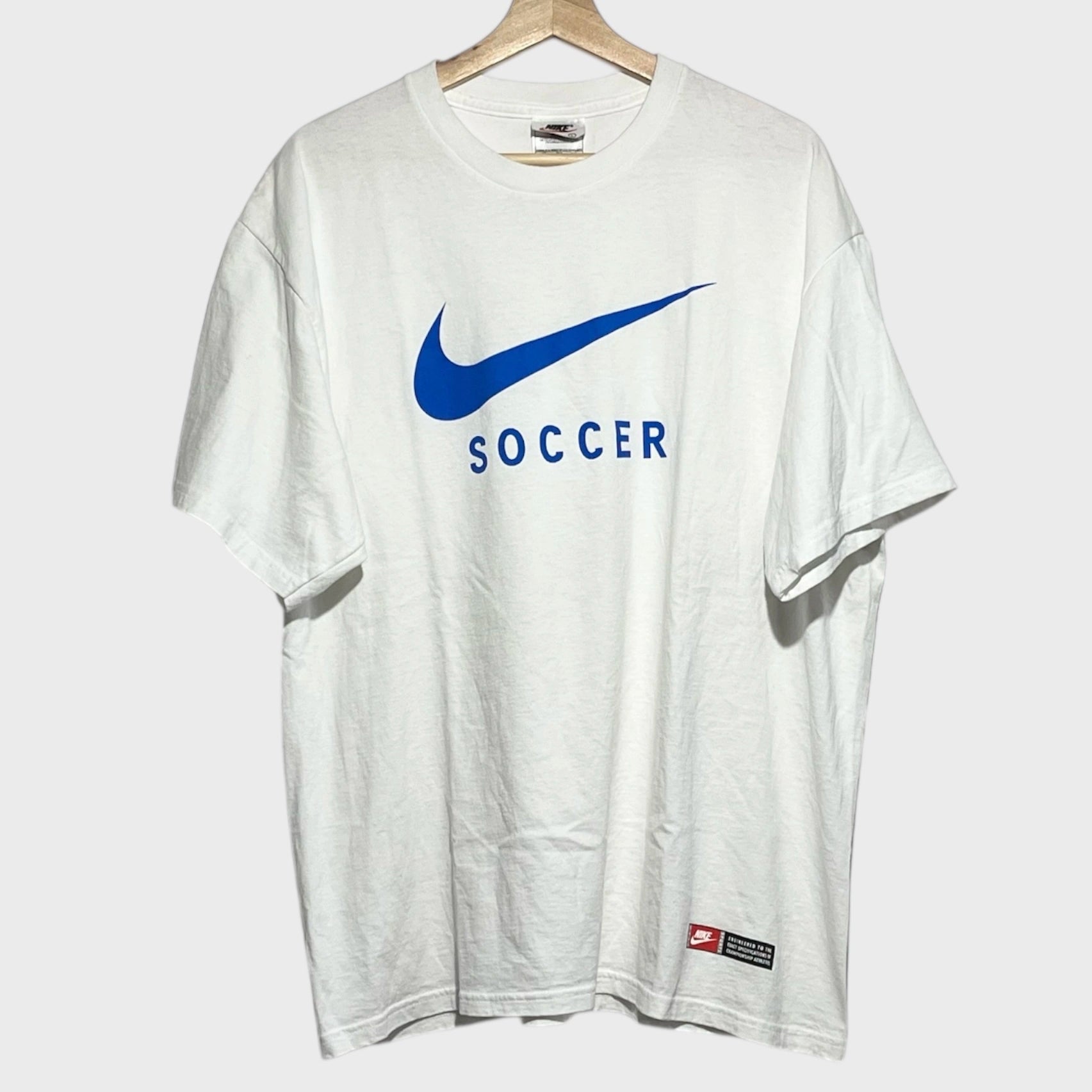 Vintage Nike Big Swoosh Soccer Tee Shirt L