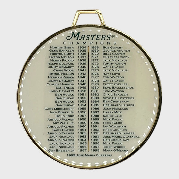 Vintage 2000 Masters Golf Bag Tag