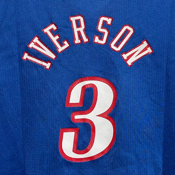 Vintage 1990s Allen Iverson Philadelphia 76ers Basketball Jersey Youth L
