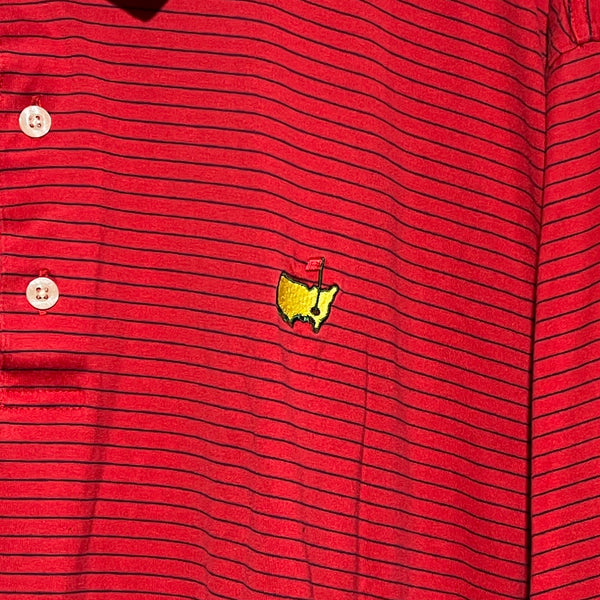 The Masters Red Striped Golf Polo Shirt