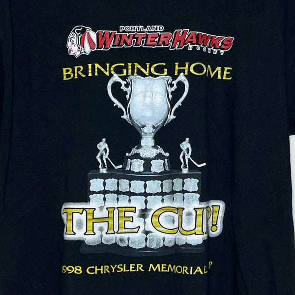 Vintage Portland Winterhawks 1998 Chrysler Memorial Cup Hockey Tee Shirt M