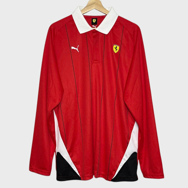 Ferrari Long Sleeve Polo Shirt L