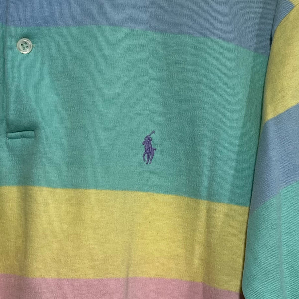 Vintage 1980s Ralph Lauren Pastel Polo Shirt XL