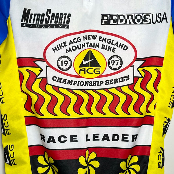 Vintage 1997 Nike ACG New England Mountain Bike Championship Series Race Leader Cycling Jersey M
