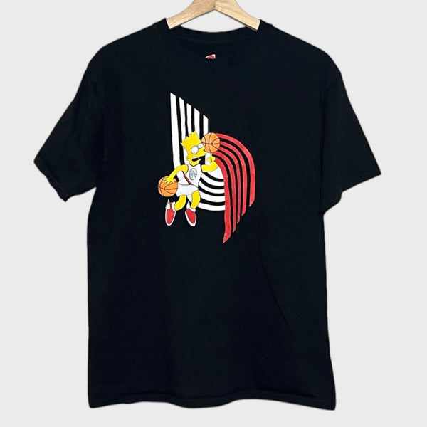 Bart Simpson Portland Trail Blazers Century Bar Tee Shirt M