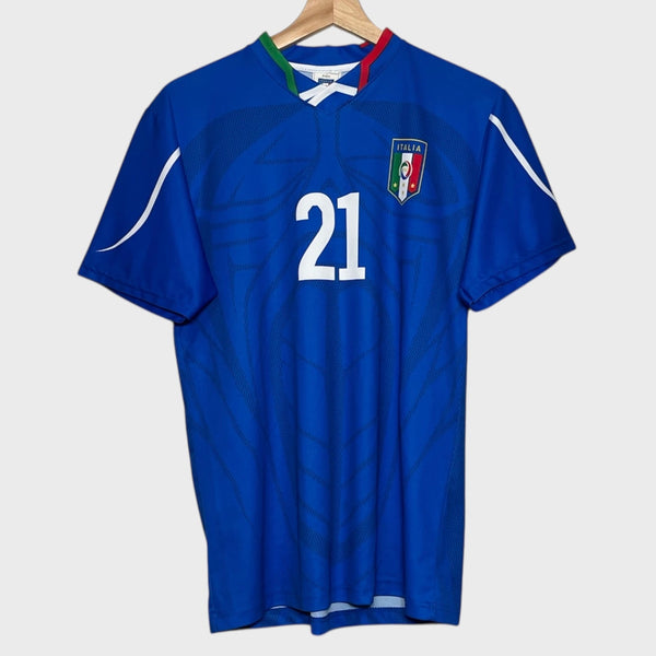 Vintage Andrea Pirlo Italy Home Soccer Jersey S