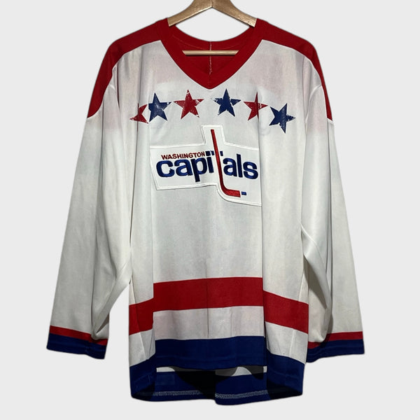 Vintage Geoff Courtnall Washington Capitals Autographed Jersey L