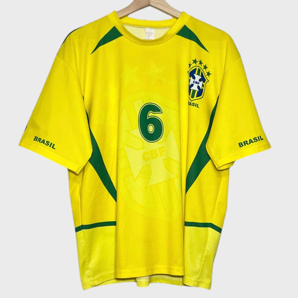 Vintage Roberto Carlos Brazil Home Soccer Jersey M/L
