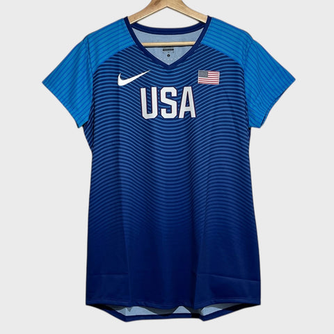 USA Track & Field USATF Pro Elite Sponsored Kit Running Tee Shirt Women’s L