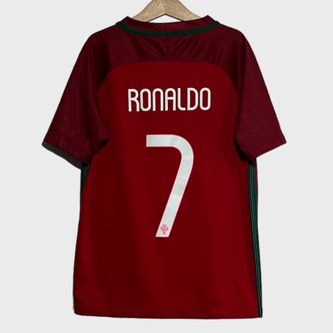 Cristiano Ronaldo Portugal Euro 2016 Home Jersey Youth M