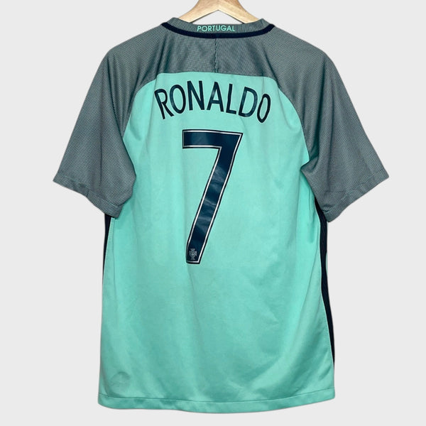 Cristiano Ronaldo Portugal 2016 Euro Away Soccer Jersey M