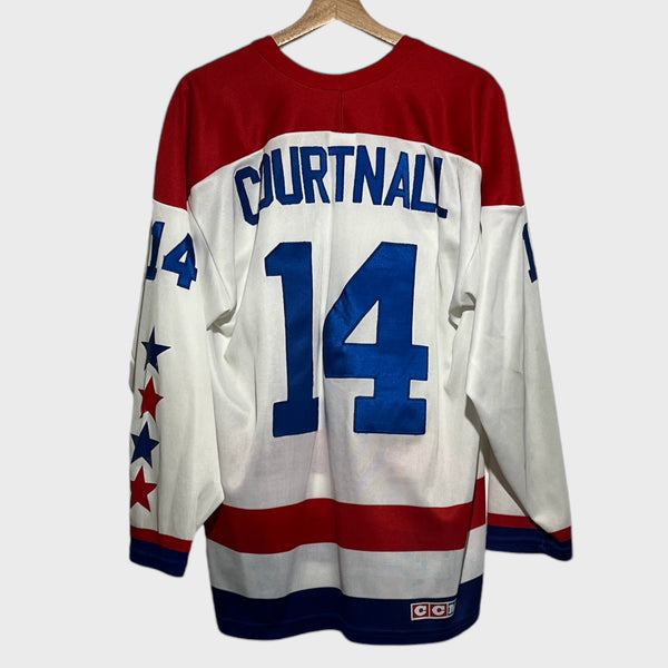 Vintage Geoff Courtnall Washington Capitals Autographed Jersey L