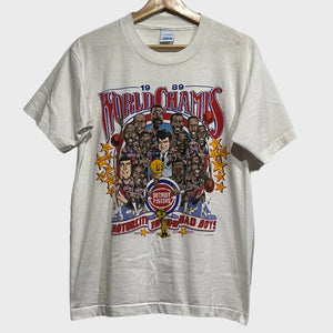 Vintage Detroit Pistons Caricature Shirt 1989 World Champs L