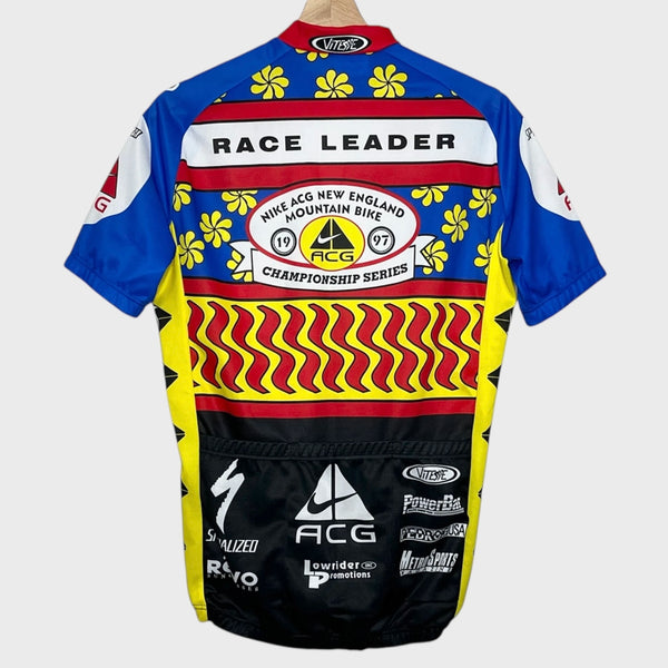 Vintage 1997 Nike ACG New England Mountain Bike Championship Series Race Leader Cycling Jersey M