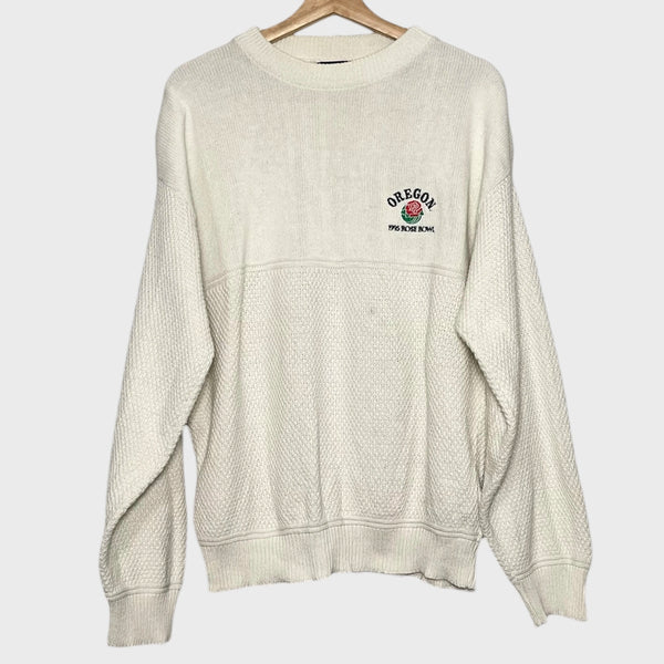 Vintage Oregon Ducks Football 1995 Rose Bowl Knit Sweater M