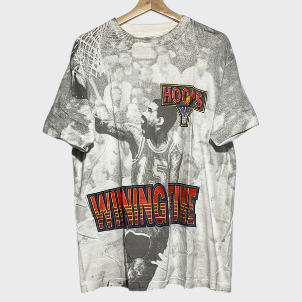 Vintage 1990s Earl Monroe New York Knicks Basketball All-Over-Print Tee Shirt XL