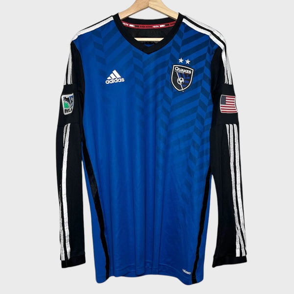San Jose Earthquakes 2014/15 Long Sleeve Home Pro Cut Soccer Jersey L