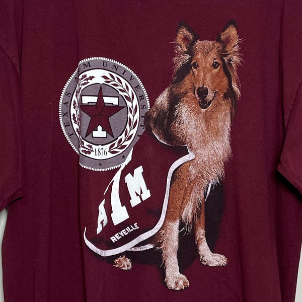 Vintage 1990s Texas A&M Aggies Reveille Mascot Tee Shirt XL