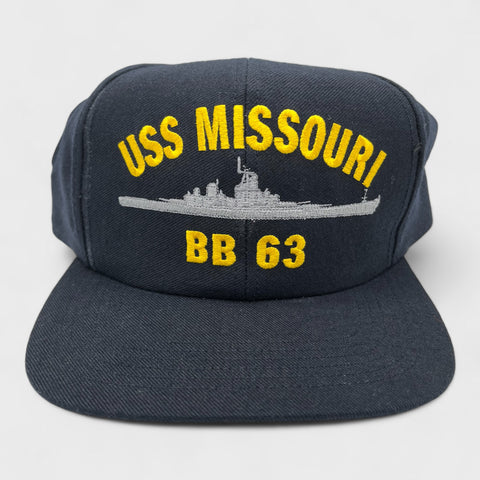 Vintage USS Missouri BB 63 Snapback Hat