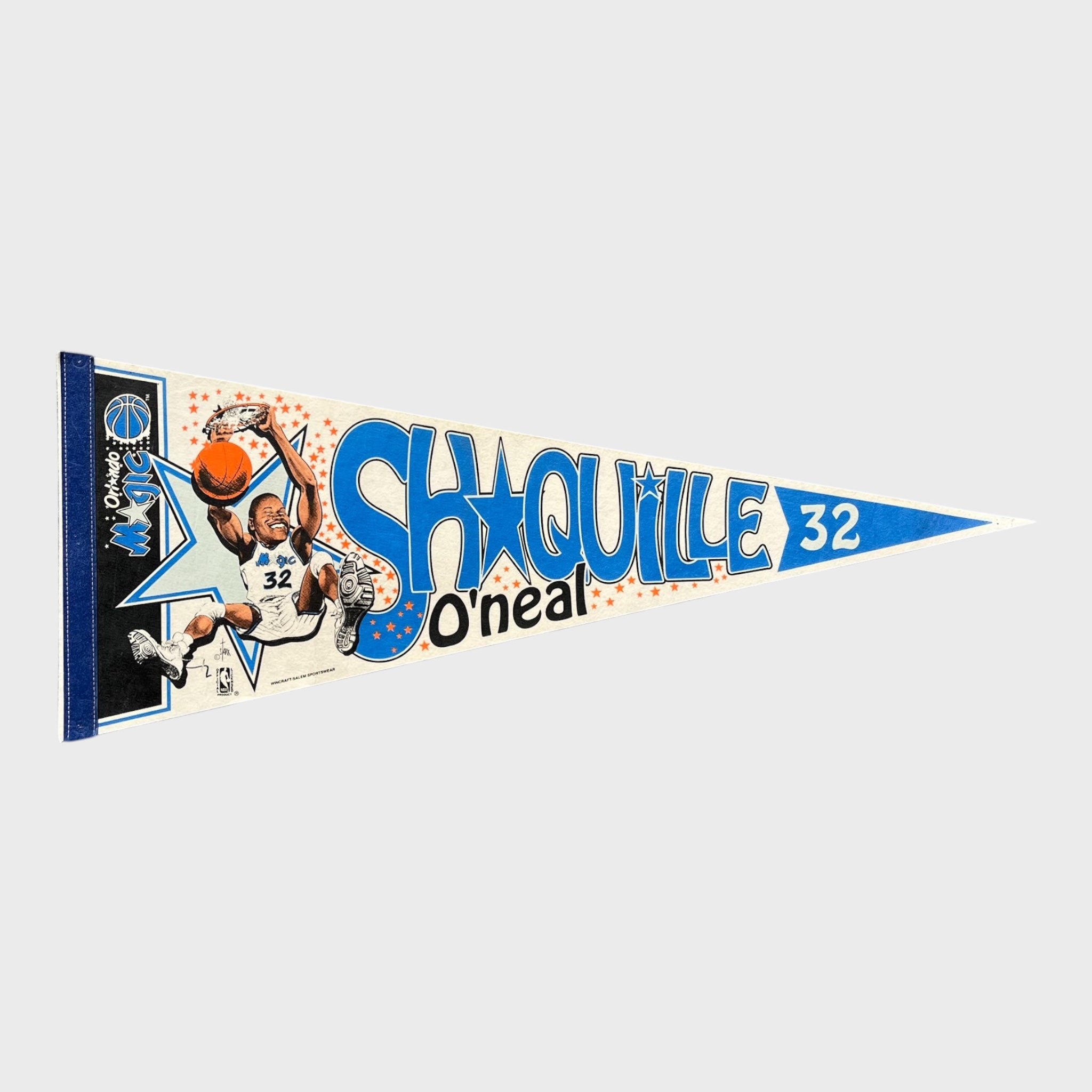 Vintage Salem Sportswear Shaquille O’Neal Orlando Magic Caricature Pennant