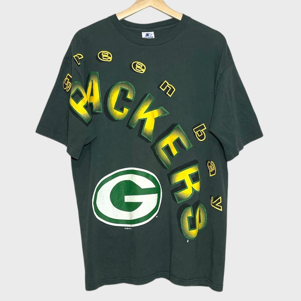 Vintage 1990s Green Bay Packers Football Big Print Tee Shirt L