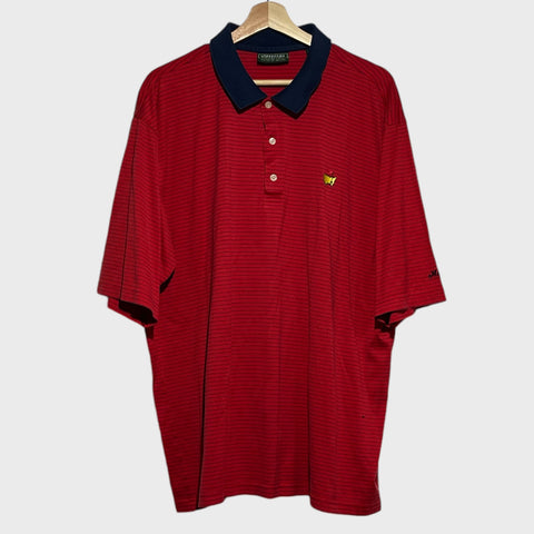 The Masters Red Striped Golf Polo Shirt