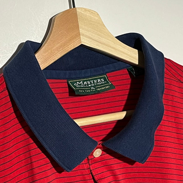 The Masters Red Striped Golf Polo Shirt