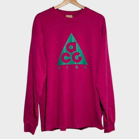 Nike ACG Long Sleeve Pink Tee Shirt M