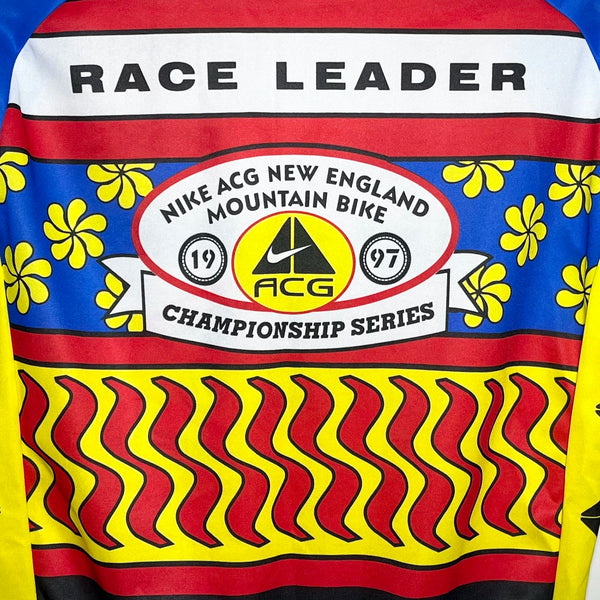 Vintage 1997 Nike ACG New England Mountain Bike Championship Series Race Leader Cycling Jersey M