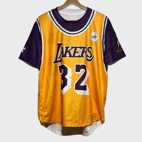 Clayton Kershaw Los Angeles Dodgers / Magic Johnson Lakers Reversible Jersey L/XL