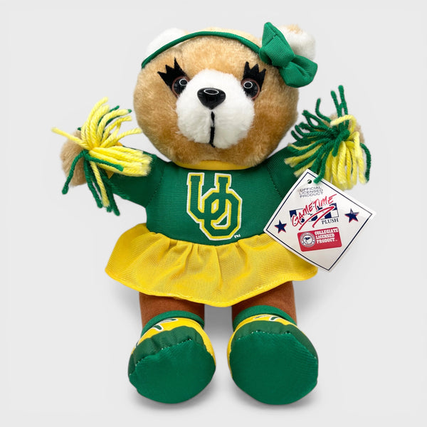 Vintage 1990s Oregon Ducks Cheerleader Bear 7” Plush Doll