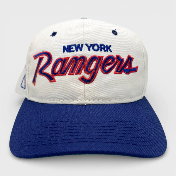 Vintage 1990s New York Rangers Hockey Script Snapback Hat