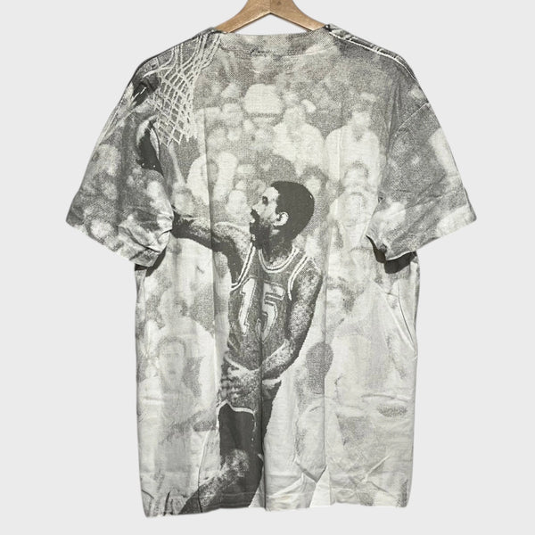 Vintage 1990s Earl Monroe New York Knicks Basketball All-Over-Print Tee Shirt XL